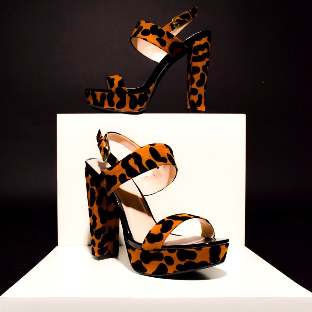 Dearly Leopard Platform Heels